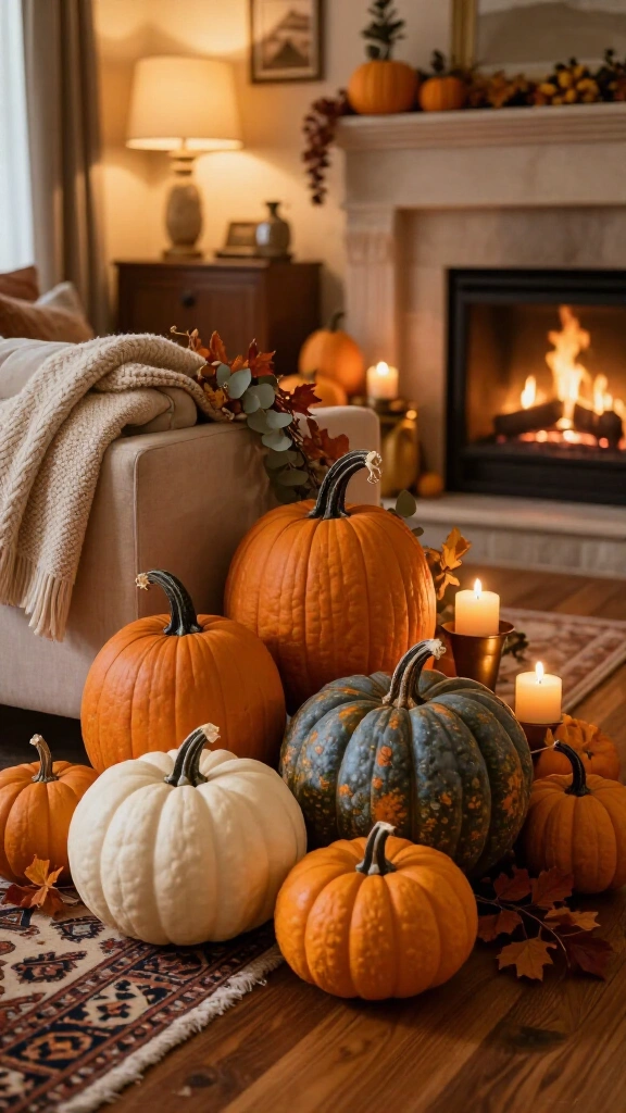 Use pumpkins as stylish decor (not just Halloween)