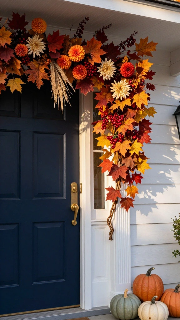 Fall floral swag over the door