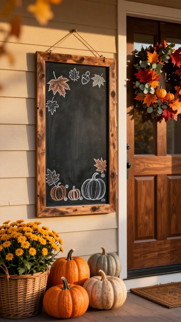 Chalkboard sign with a seasonal quote