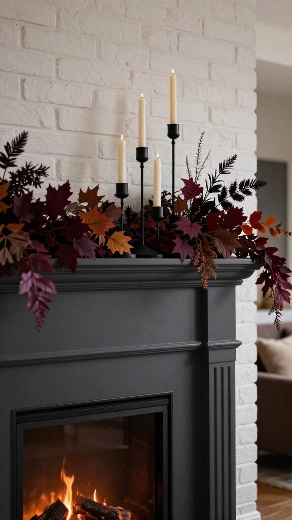Matte black accents with moody foliage