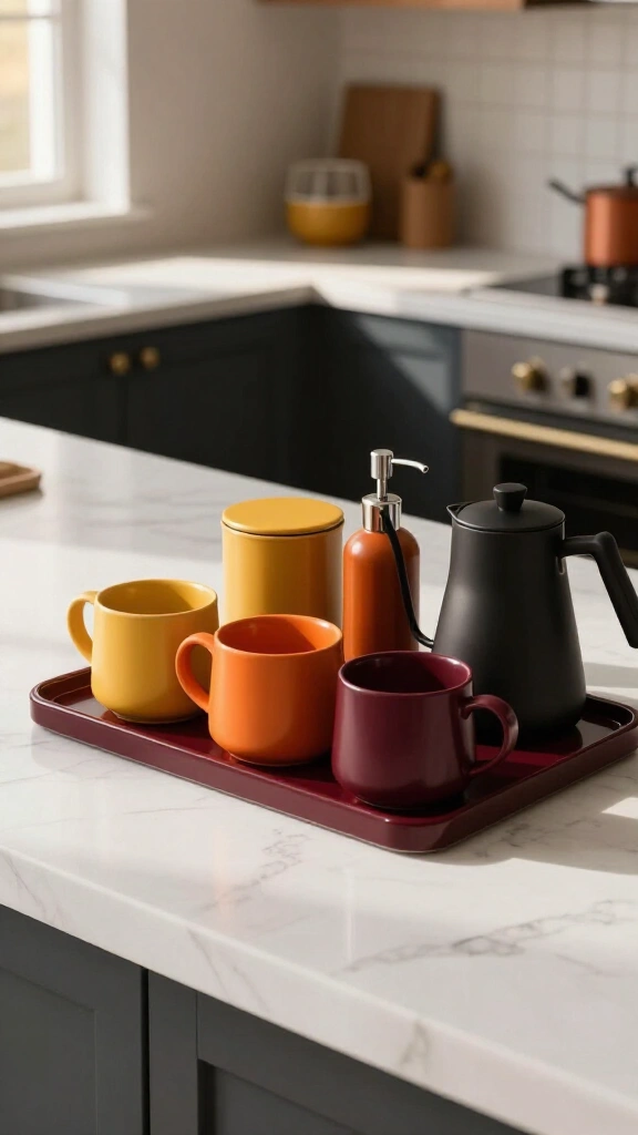 Color-blocked fall coffee bar