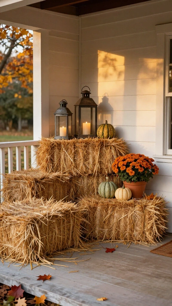 Layer seating with crisp straw bales