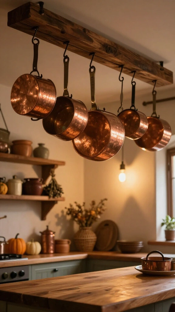 Display warm copper cookware