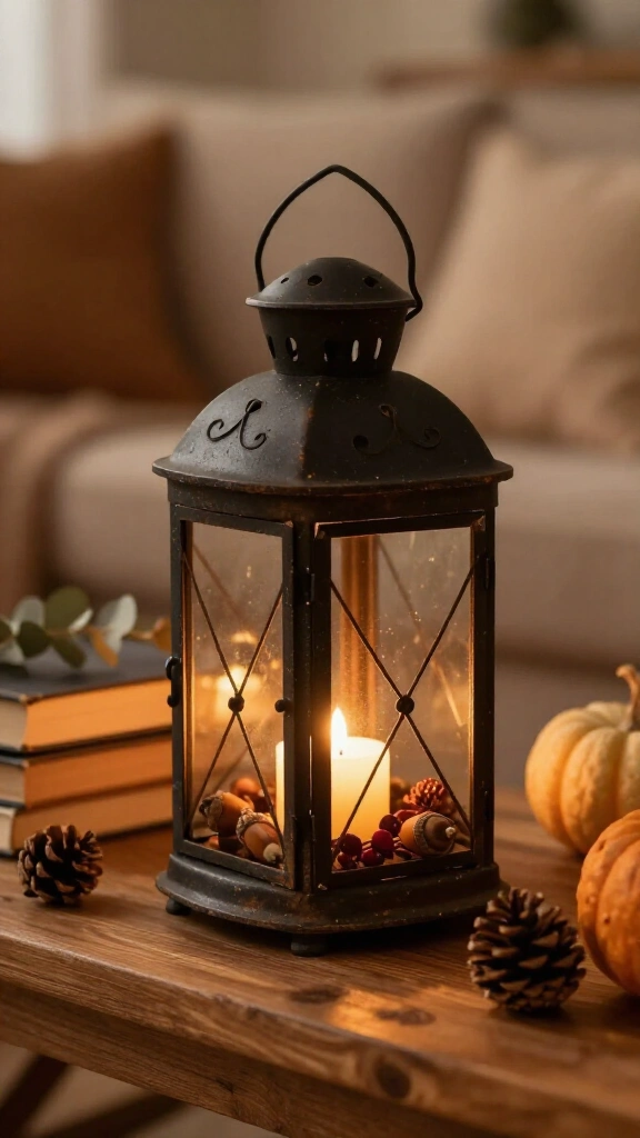 Incorporate a lantern for cozy light
