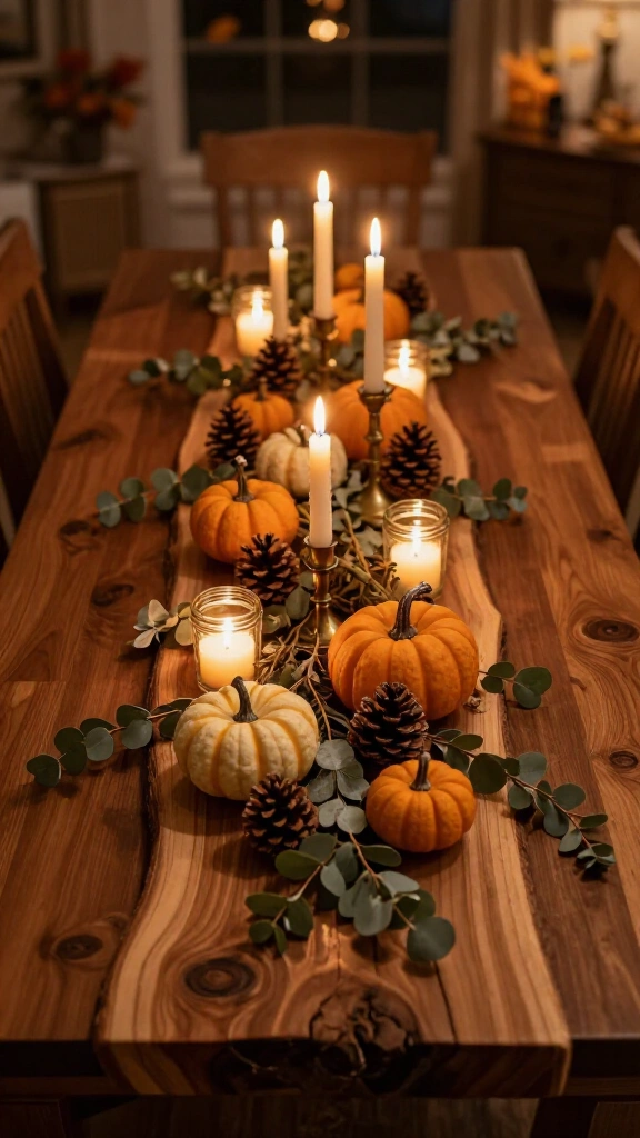 The rustic wooden slab centerpiece look