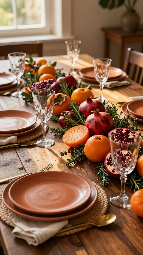 The citrus and herb garden tablescape
