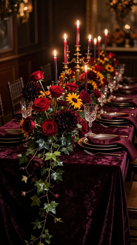 The dark floral maximalist spread