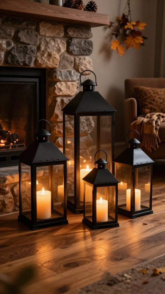 Light up corners with matte black metal lanterns