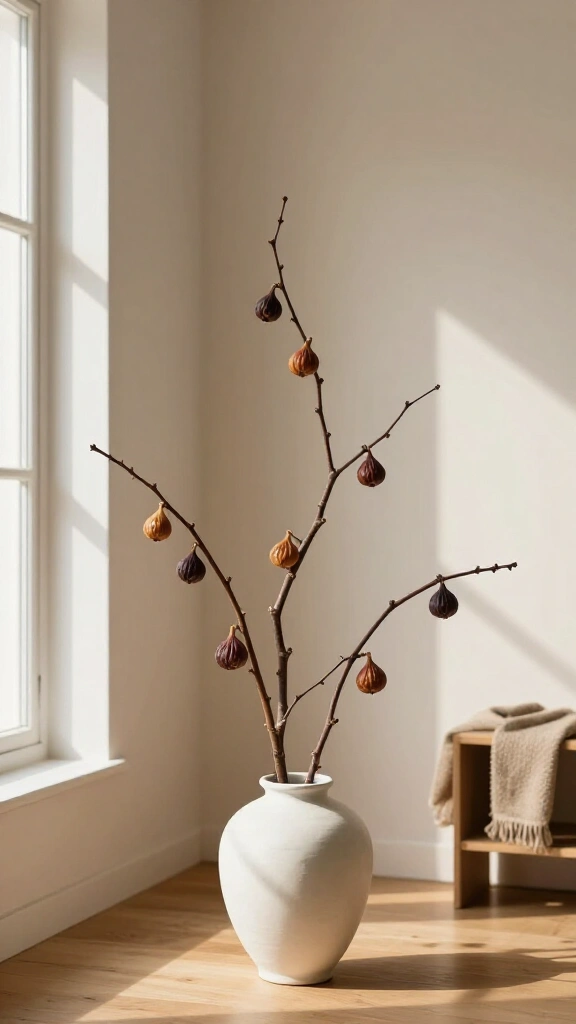 Arrange sculptural fig and twig branches