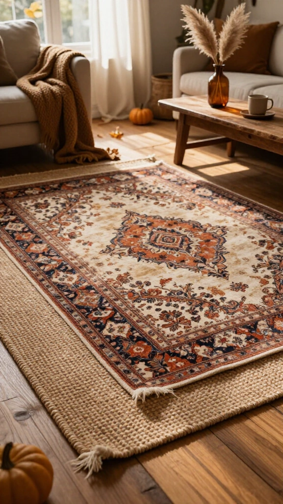 Layer rugs for warmth and texture