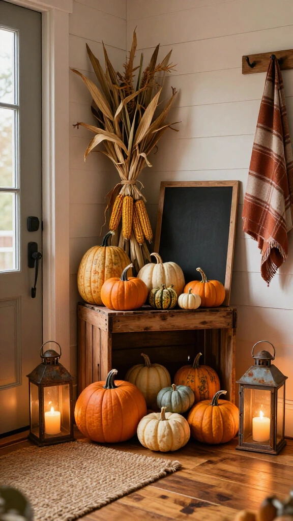 Create a harvest display in your entryway
