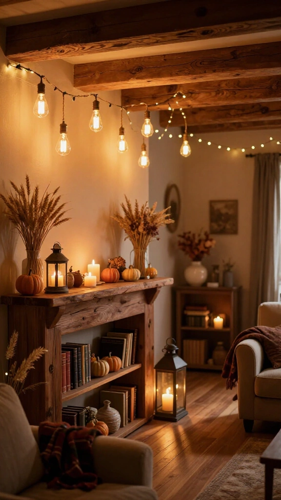 String warm Edison bulb lights through your space