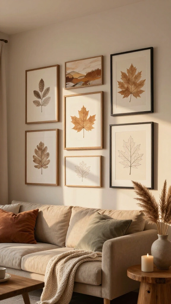 Hang neutral fall-inspired wall art