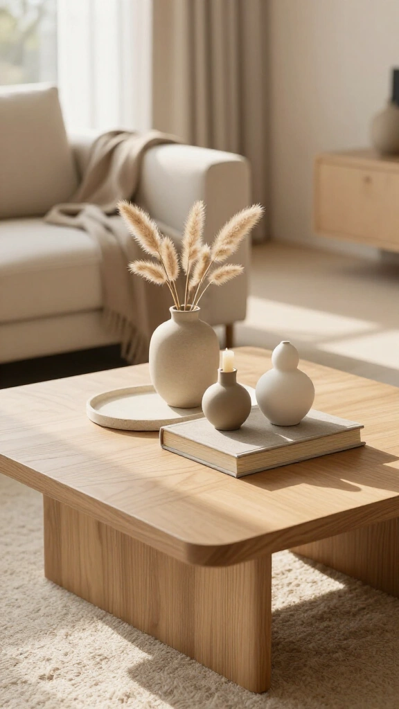 Style your coffee table with intentional vignettes