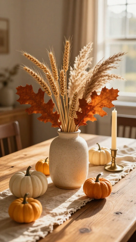 Dried florals and wheat stems