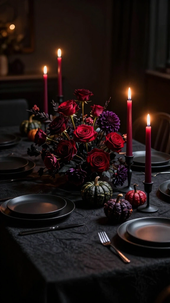 The moody dark fall tablescape