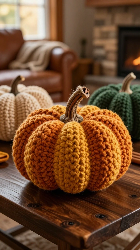 Chunky bobble stitch pumpkins