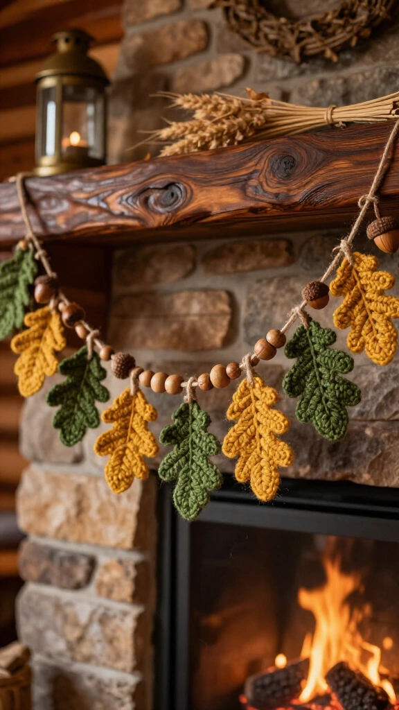 Rustic acorn and oak leaf garland
