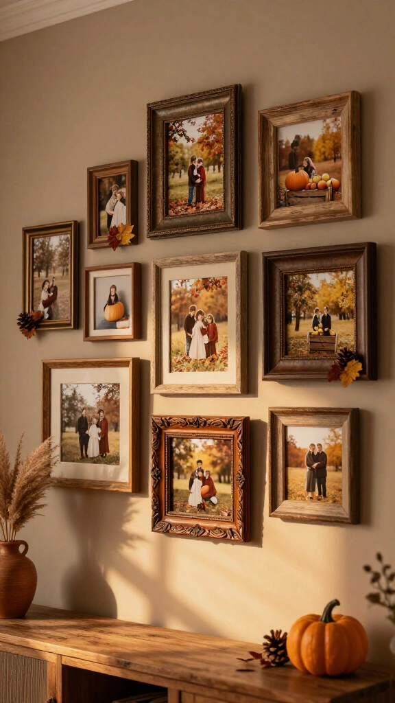 Gallery wall with fall family photos