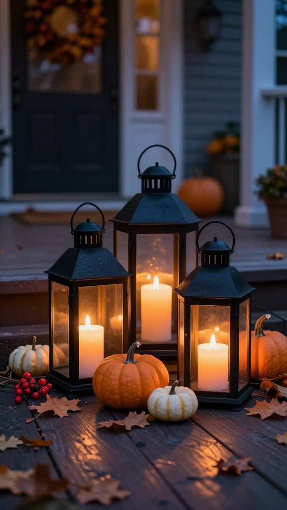 Warm amber lantern clusters