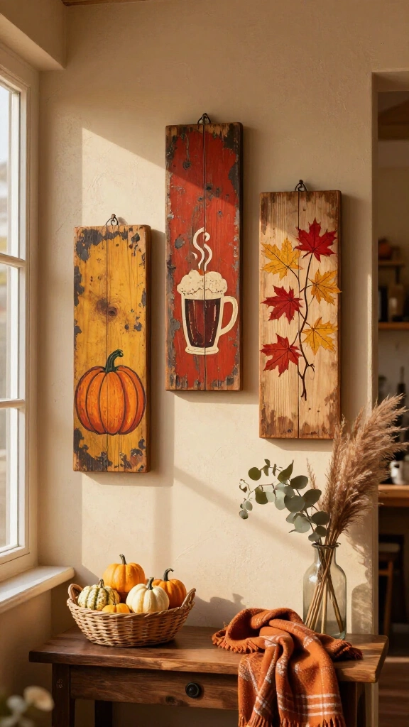 Vintage-inspired fall signage