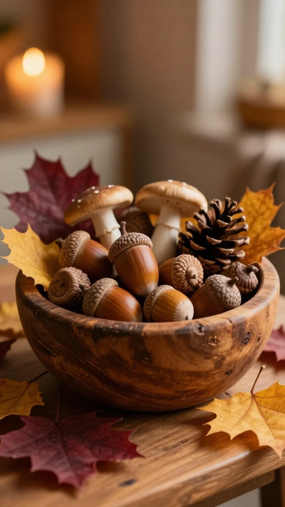 Acorn and leaf confetti bowl