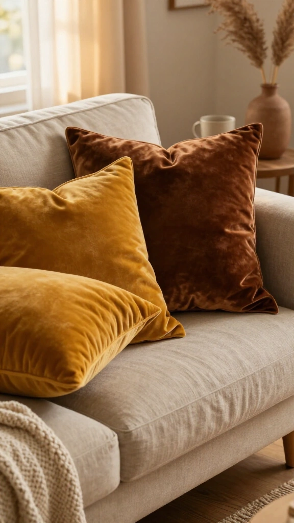 Change pillow covers to rich velvet