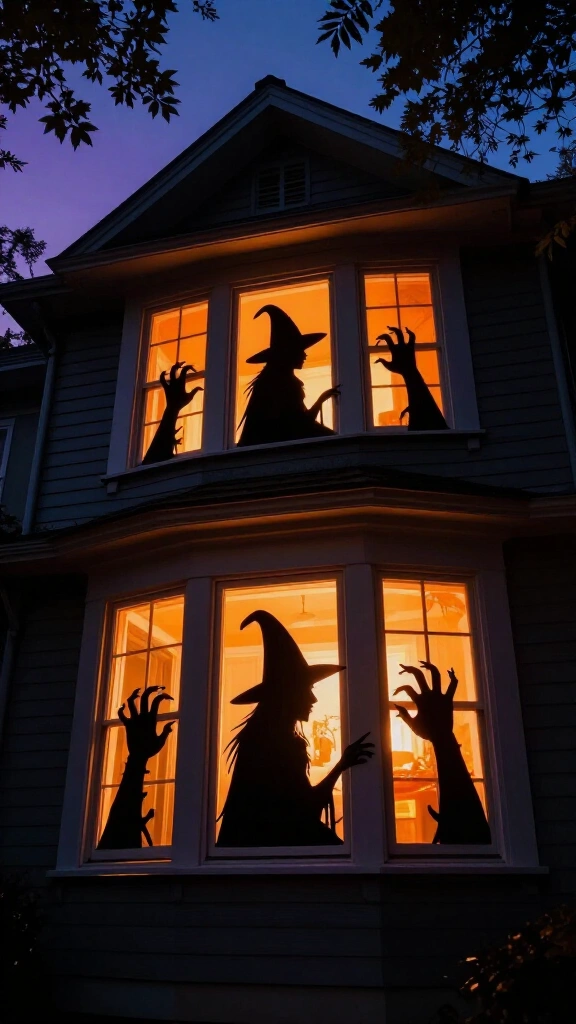 Spooky silhouette window clings