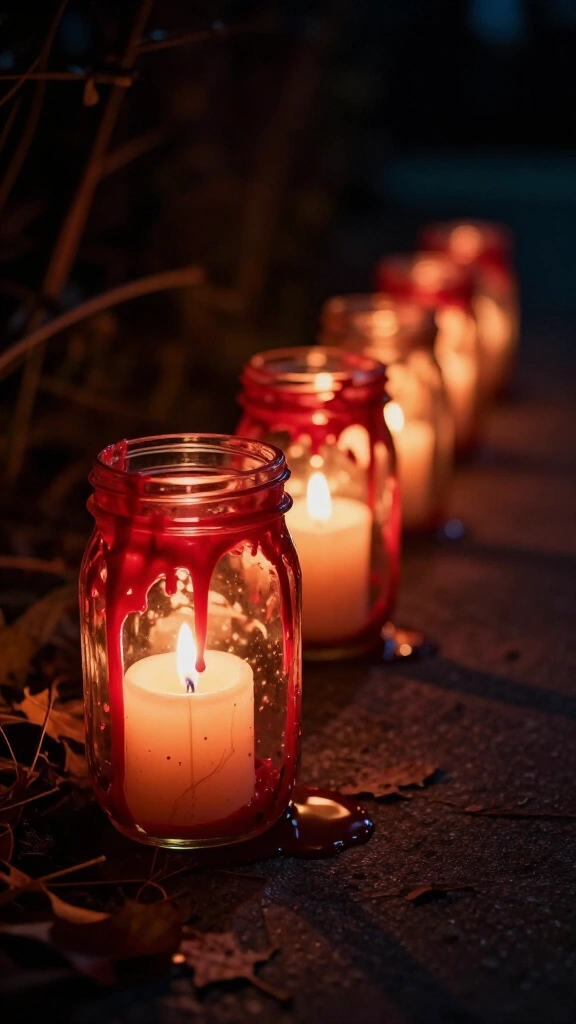 Bleeding candle mason jars