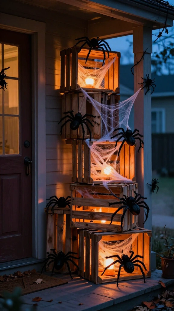 Spider web door crate display