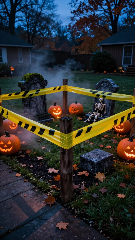 Caution tape crypt enclosure