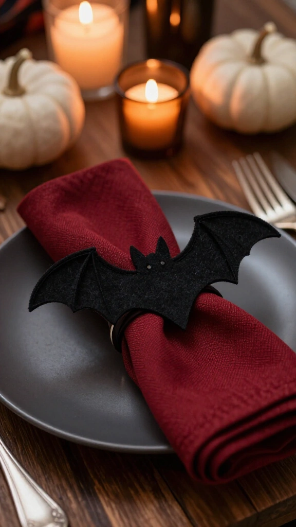 Vampire bat napkin rings
