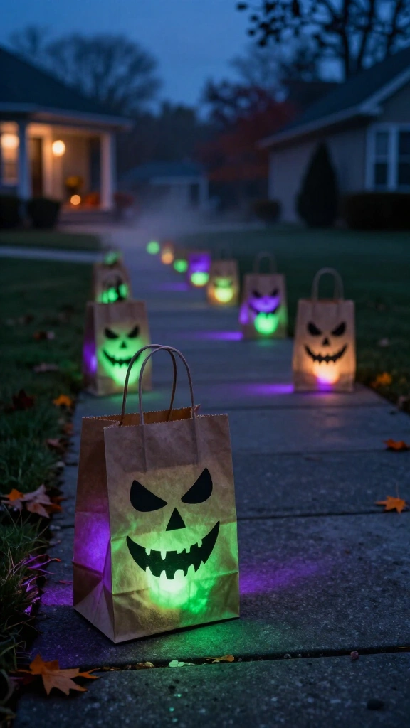 Glow-in-the-dark pathway lanterns