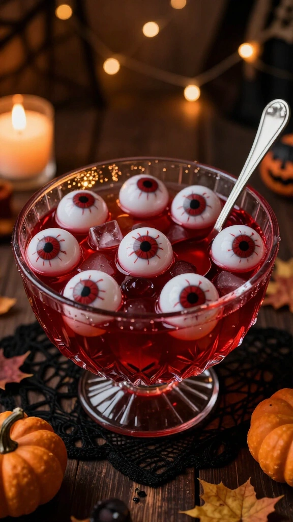 Floating eyeball punch bowl
