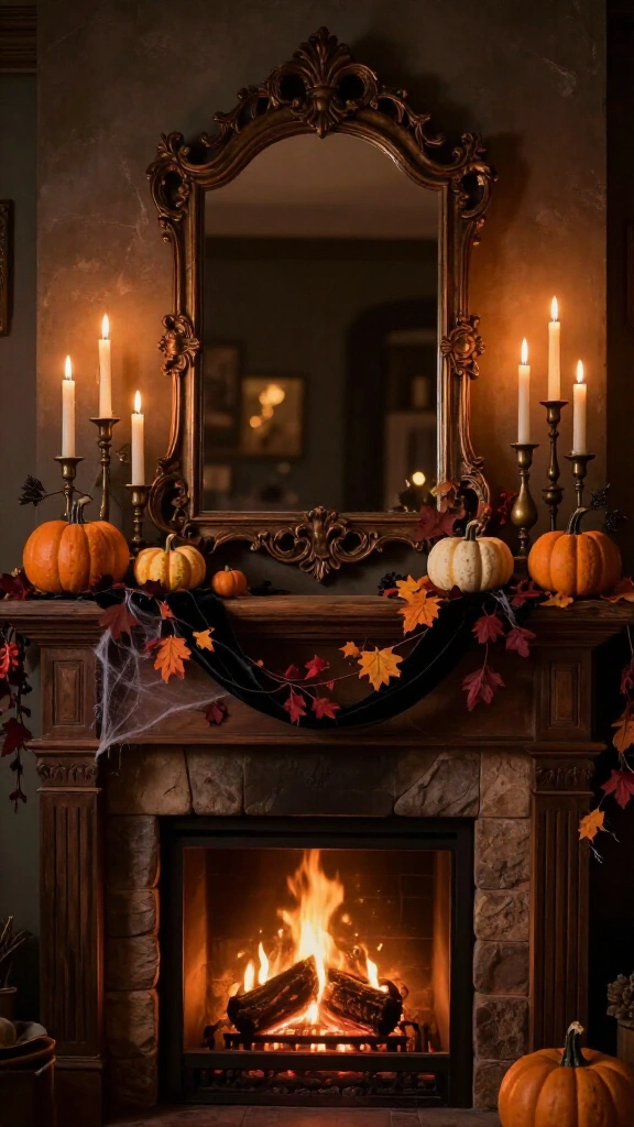 Style a Halloween mantle display