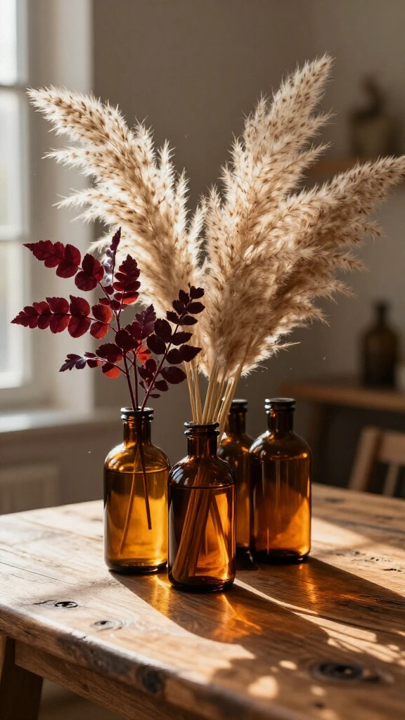Dried botanicals in amber glass