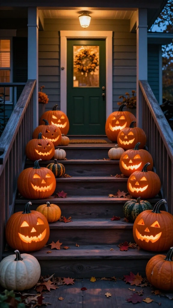 Line your front porch with jack-o