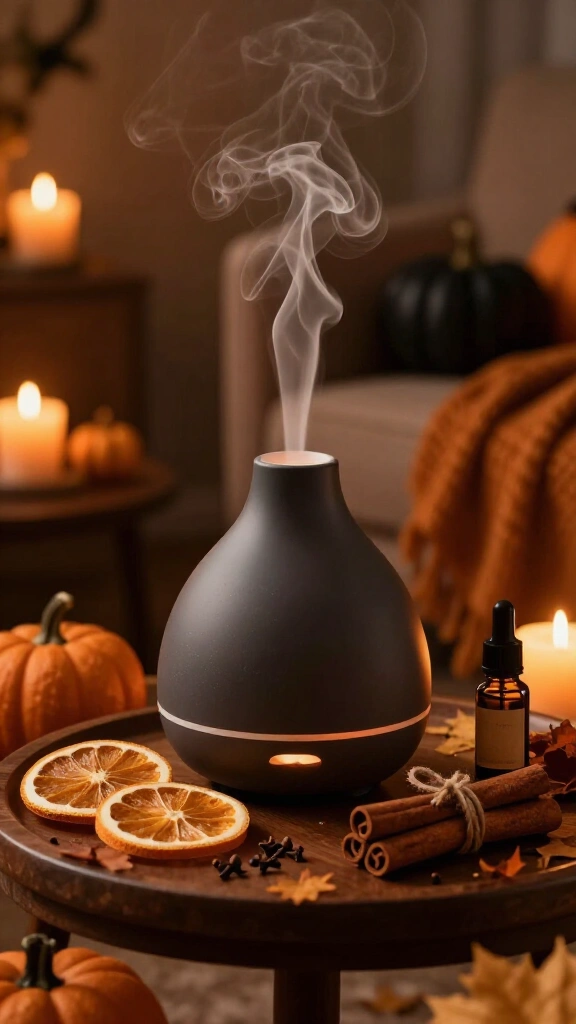 Finish with a haunting scent: diffuse seasonal essential oils