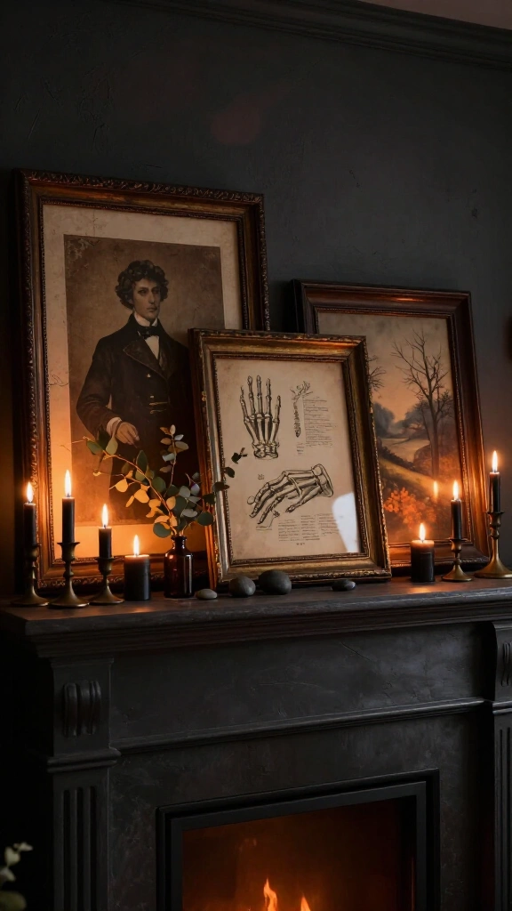 Moody dark academia framed prints