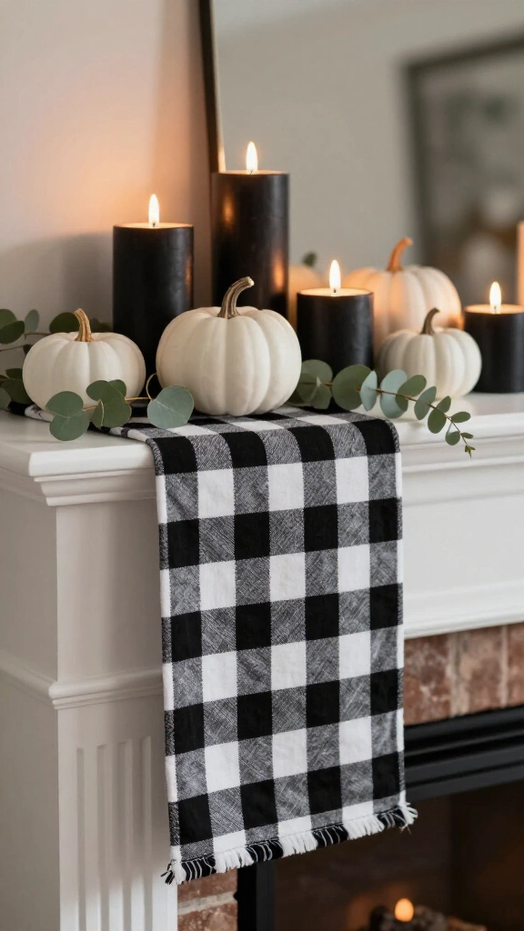 Classic black-and-white buffalo check accent