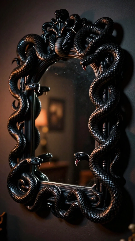 Snake mirror frame