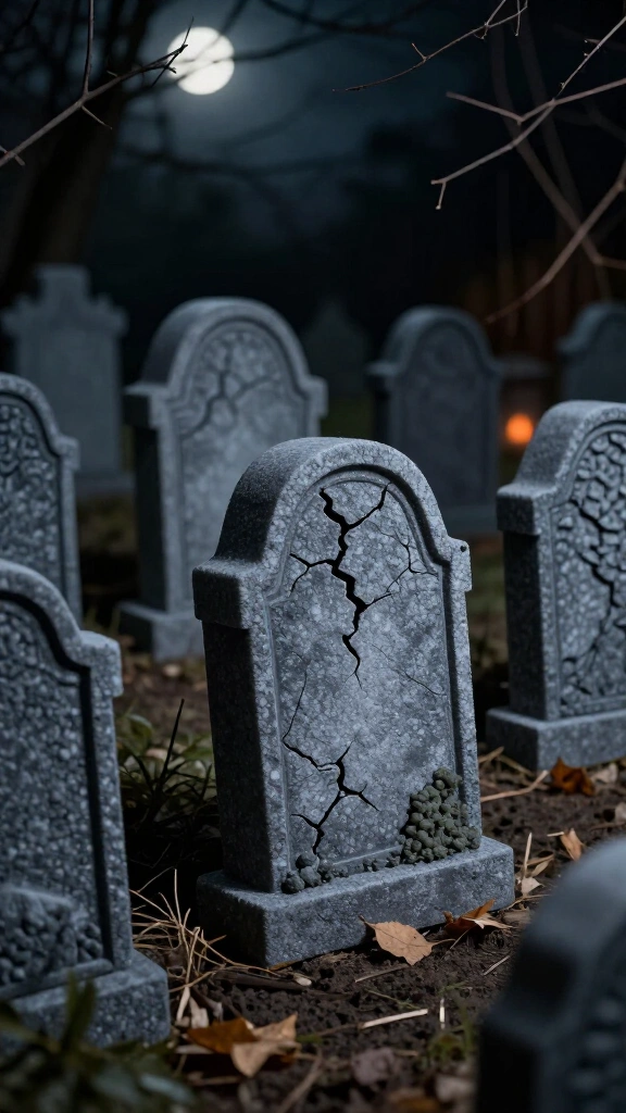 Faux distressed tombstones