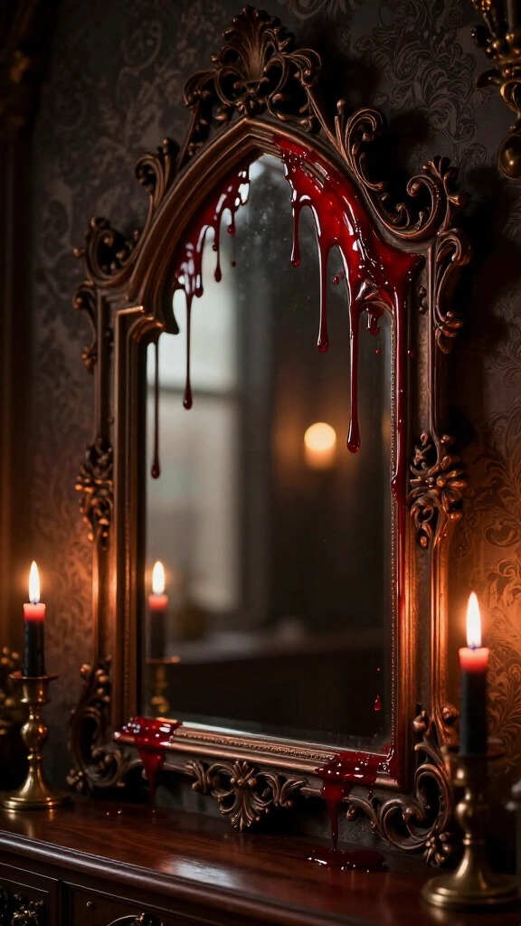 Dripping blood mirror accent
