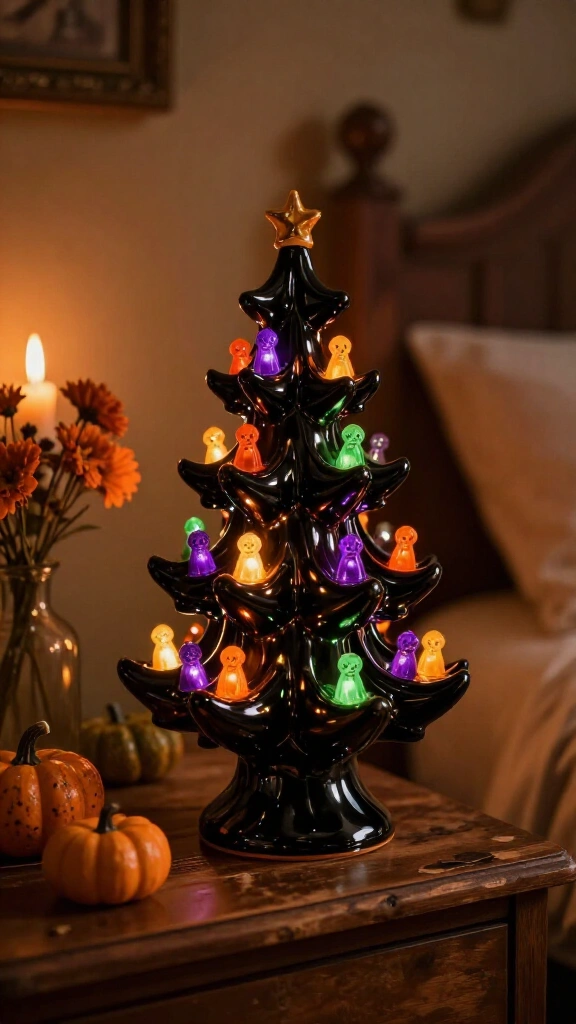 Black ceramic Halloween trees