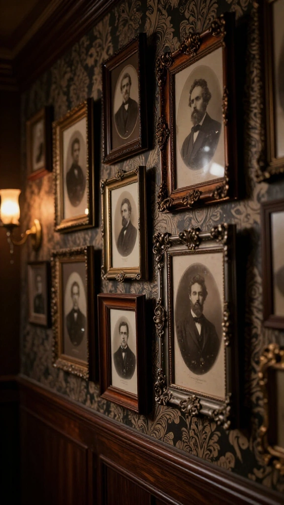 Framed black-and-white Victorian photos