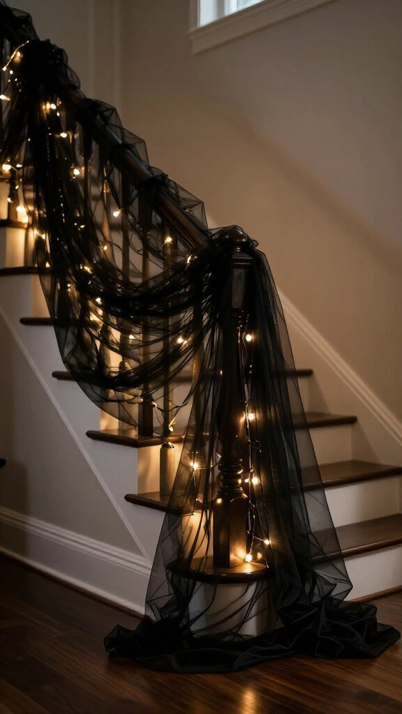 Sophisticated black tulle garland