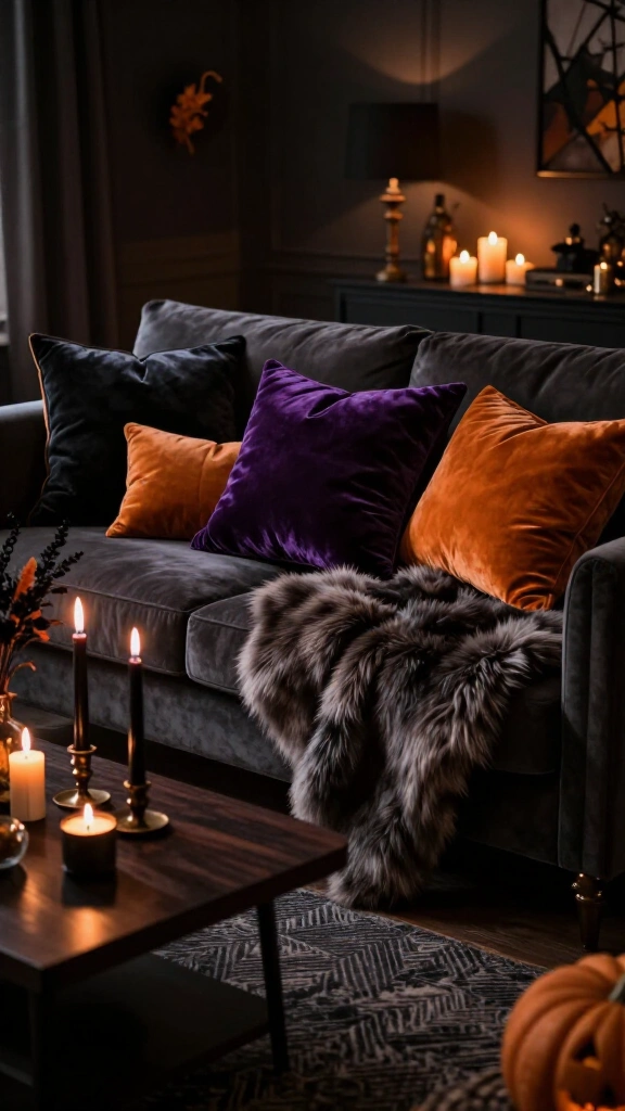Moody velvet pillows and throws