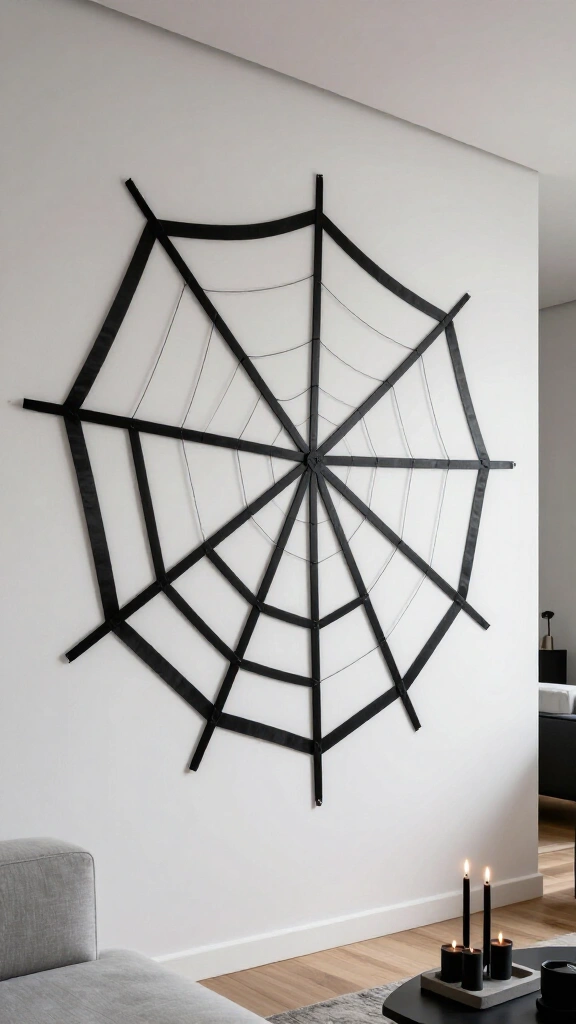 Minimalist spiderweb wall art