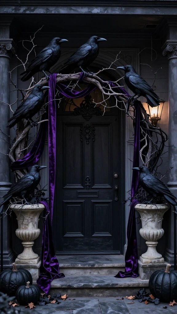 Ravens and bare branches display
