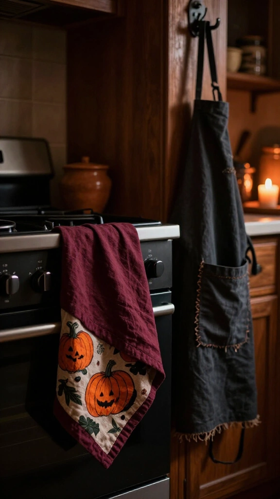 Moody kitchen towel and apron refresh